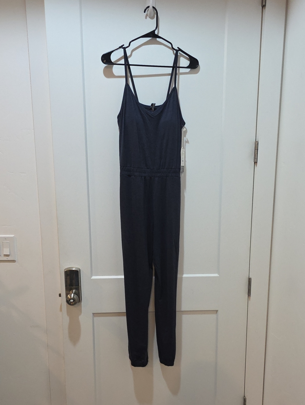 Vuori Midnight Heather Spaghetti-Strap Jumpsuit